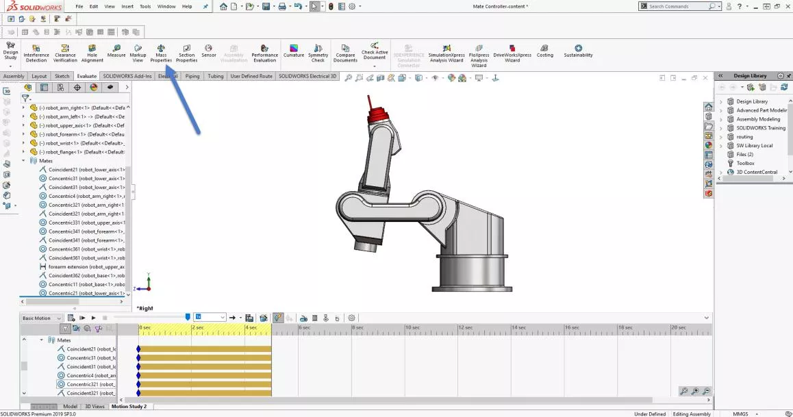 Mass Properties Tool in SOLIDWORKS Simulation