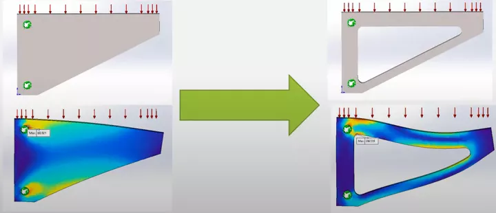 SOLIDWORKS Simulation optimization design studie