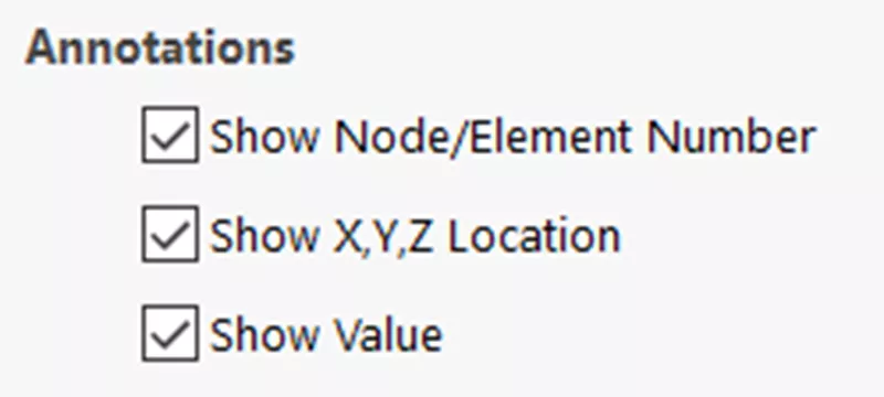 SOLIDWORKS Simulation Probe Feature Annotations Option List 