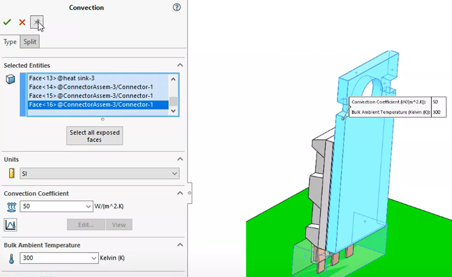SOLIDWORKS Simulation Professional Convection Settings