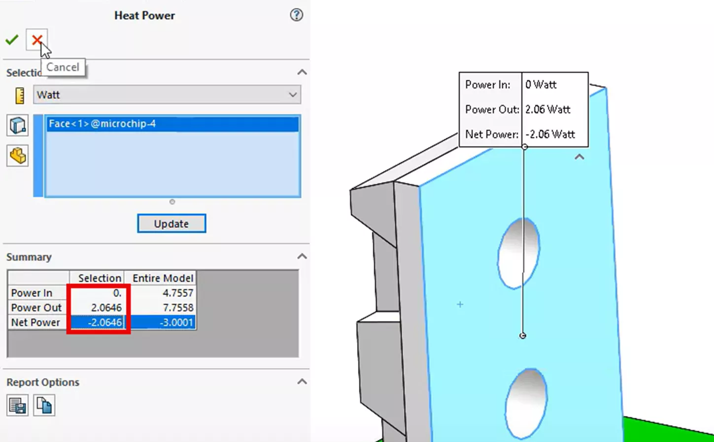 Heat Power Feature in SOLIDWORKS Simulation Professional
