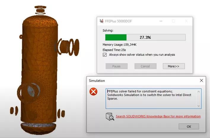 SOLIDWORKS Simulation solver settings