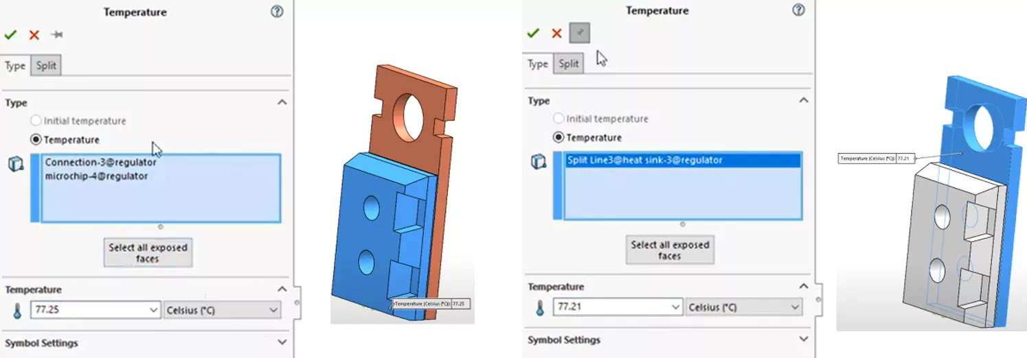 SOLIDWORKS Simulation Temperature Settings
