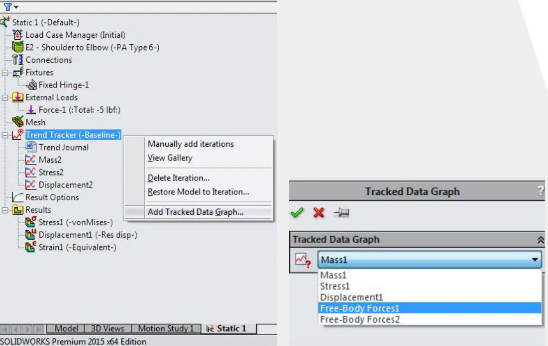 SOLIDWORKS Simulation Trend Tracker Data Graph 