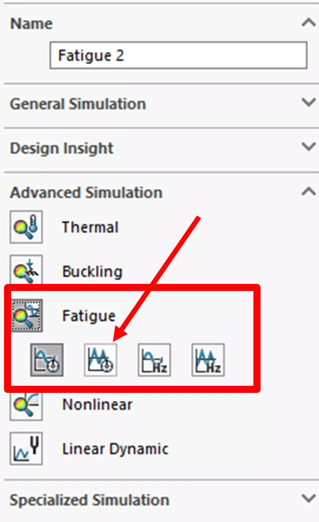 SOLIDWORKS Simulation Variable Amplitude Fatigue Study Options 