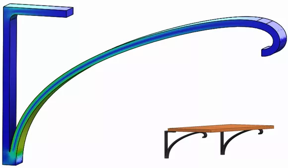 Design comparison using SOLIDWORKS SimulationXpress, analyses shown here had solve times less than 1 minute. 