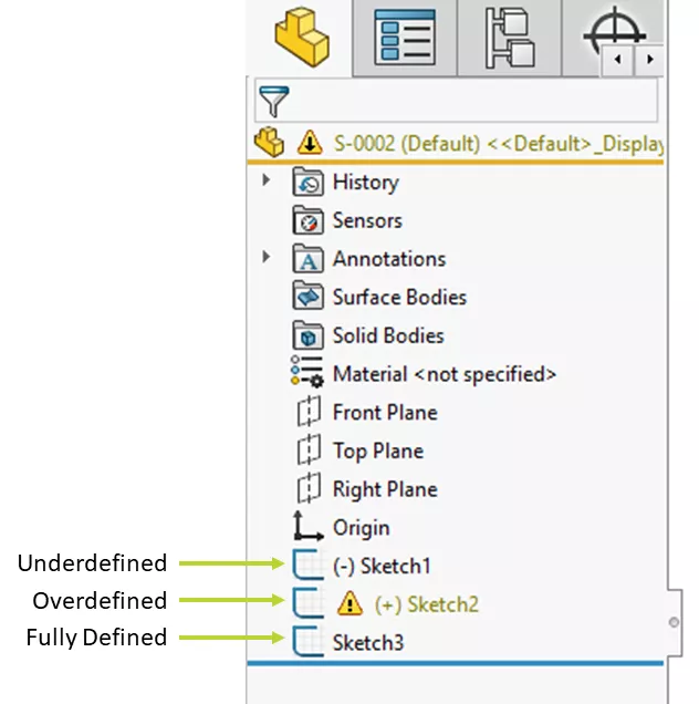 SOLIDWORKS Sketch Definitions