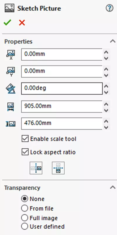 SOLIDWORKS Sketch Picture Tool