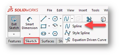 Where to Find Splines in SOLIDWORKS 