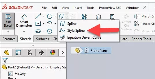 SOLIDWORKS Style Splines