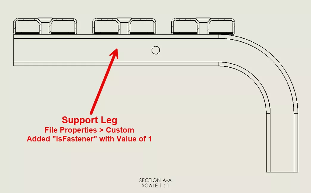 Support Leg in SOLIDWORKS 