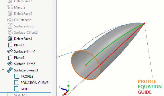 Surface Sweep Construction of Peapod Round in SOLIDWORKS