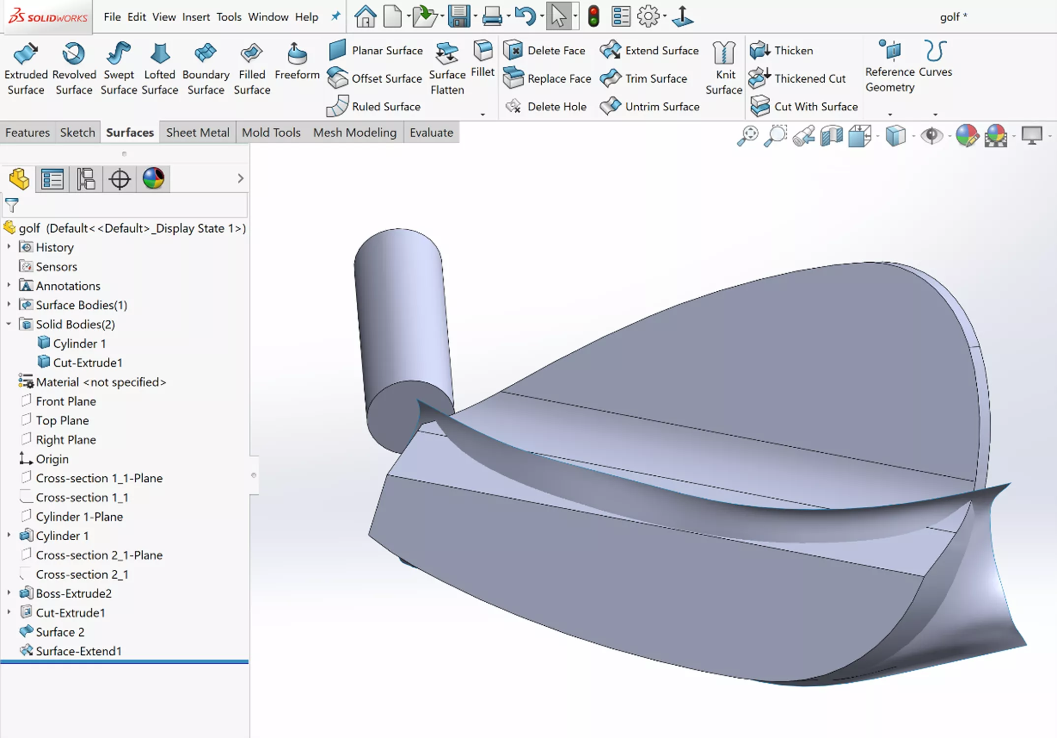 SOLIDWORKS Surfacing Tools for Reverse Engineered Applications