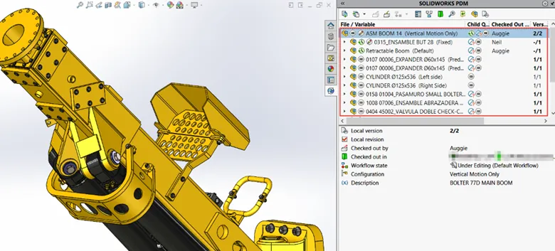 SOLIDWORKS Task Pane PDM 