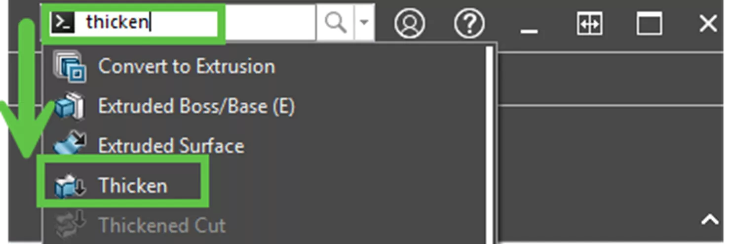 SOLIDWORKS Thicken Command
