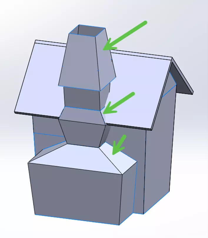Use the Thicken Command on a Roof Model in SOLIDWORKS