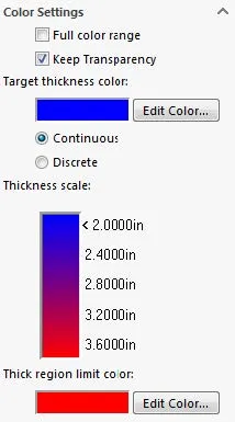 SOLIDWORKS Thickness Analysis Color Settings