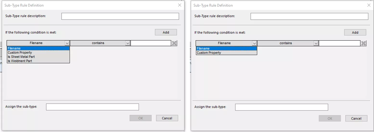 SOLIDWORKS Data to 3DEXPERIENCE Sub-Type Rule Definition