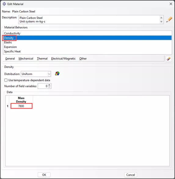  SOLIDWORKS to Abaqus/CAE Density Material Behaviors