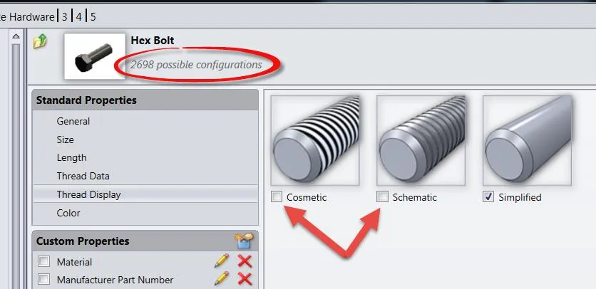 SOLIDWORKS Toolbox Configurations