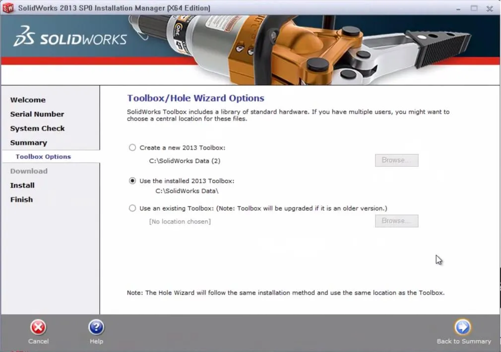  solidworks toolbox/wizard options box