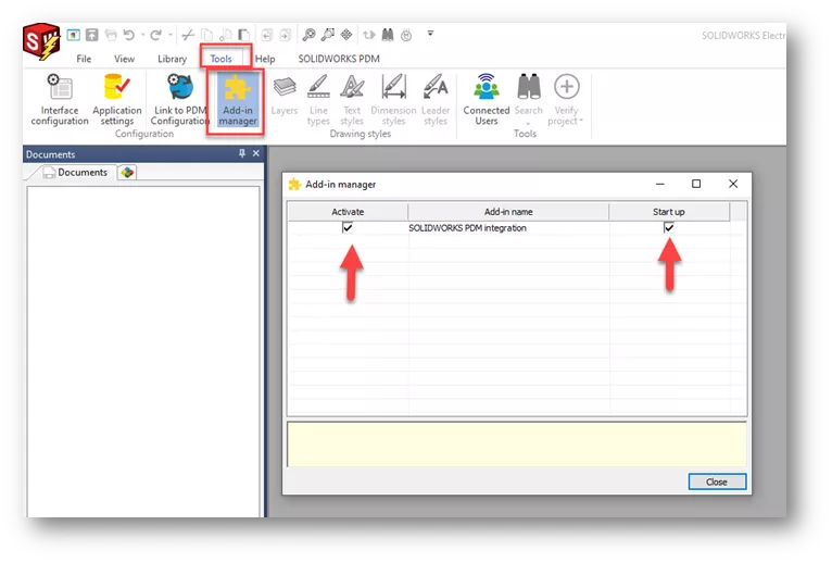 SOLIDWORKS Tools Add-in Manager