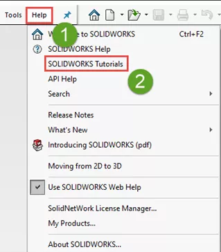 Accessing SOLIDWORKS Tutorials 2019 and Older
