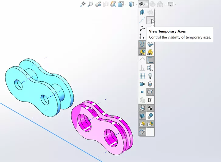 SOLIDWORKS View Temporary Axes 