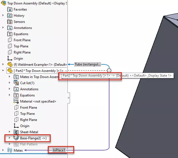 Virtual Part with External References in SOLIDWORKS