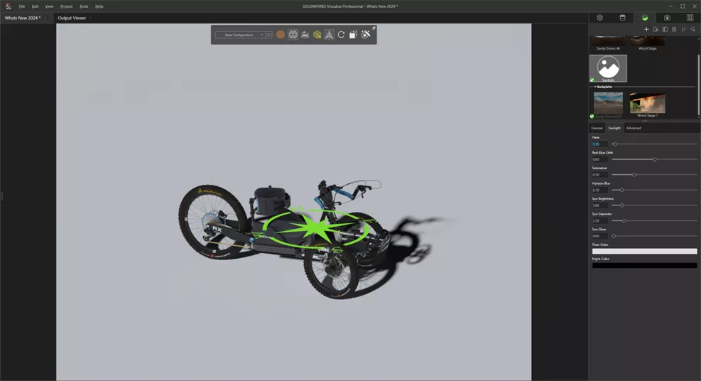 Use a Sunlight Environment in SOLIDWORKS Visualize 2024