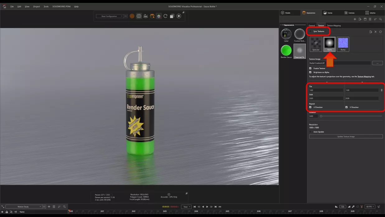 SOLIDWORKS Visualize Alpha Texture Masks