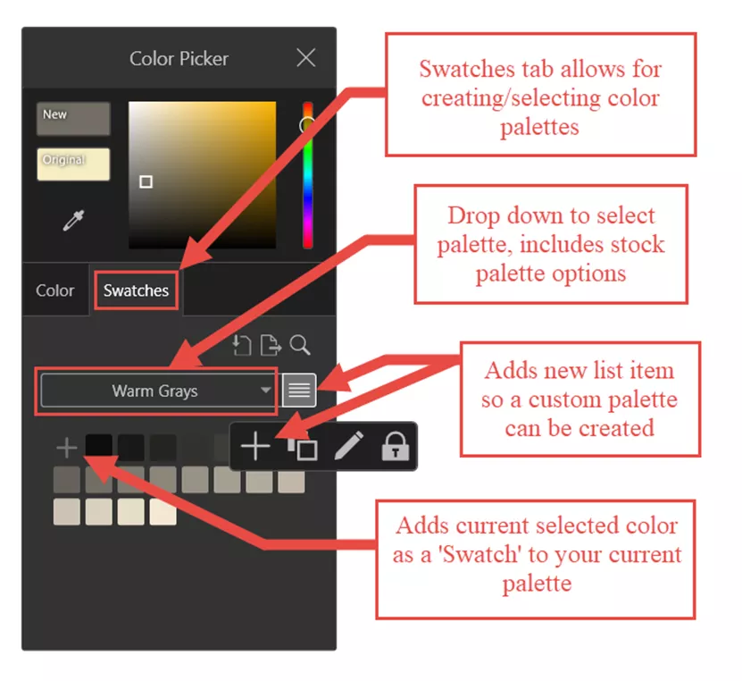 SOLIDWORKS Visualize Color Picker Swatches Explained