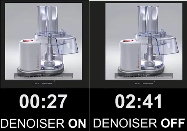 SOLIDWORKS Visualize Denoiser Tool Comparison 