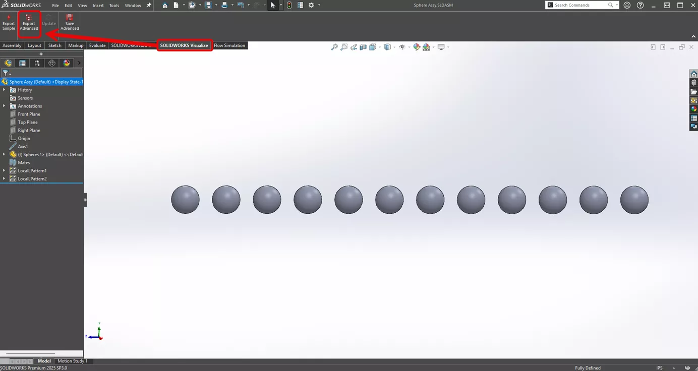 Use the SOLIDWORKS Visualize Export Advanced Option to Test Base Parameter Group Appearances