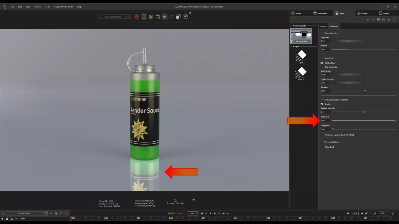 SOLIDWORKS Visualize Floor Control Tips