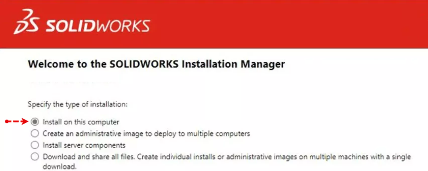 Install SOLIDWORKS Visualize on this Computer Option