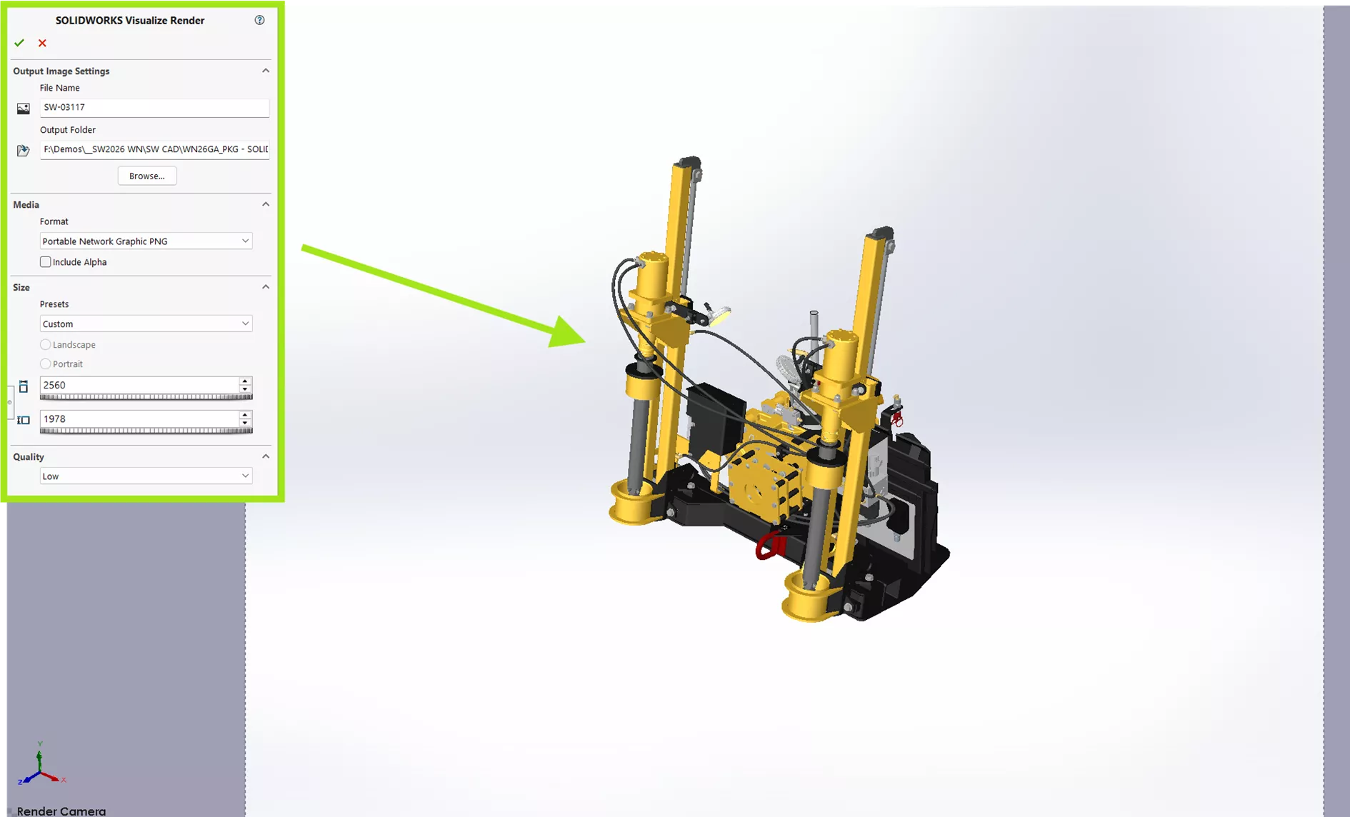 SOLIDWORKS Visualize Render 2026