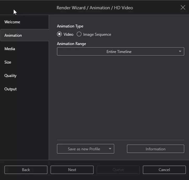 SOLIDWORKS Visualize Render Wizard Animation Type