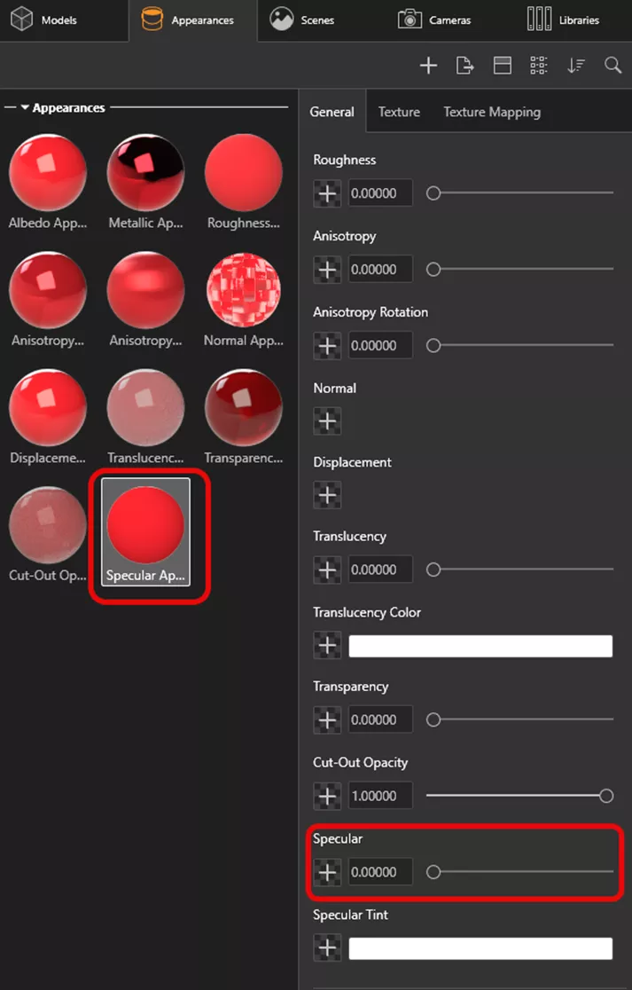 SOLIDWORKS Visualize Specular Appearance