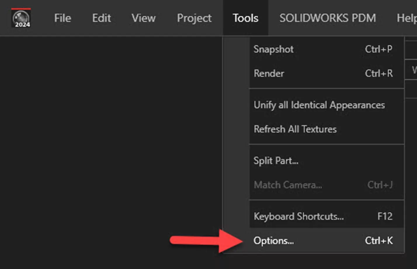 SOLIDWORKS Visualize Viewport Options
