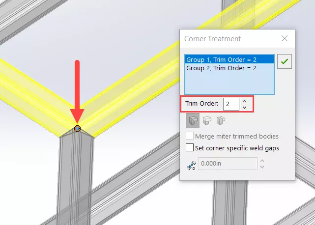 Corner Treatments SOLIDWORKS Weldments