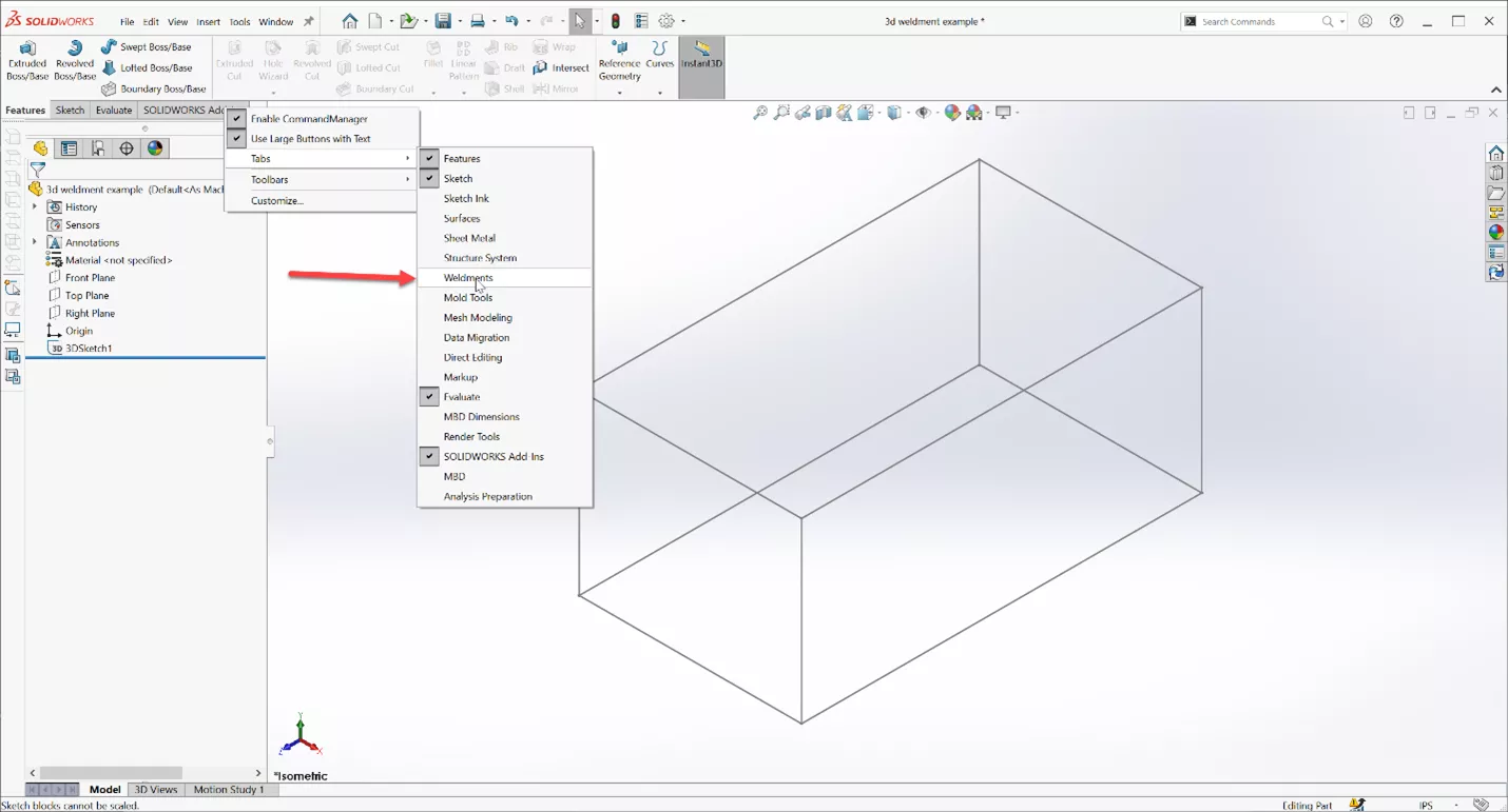 SOLIDWORKS Tabs Weldments