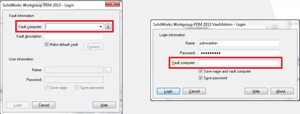 SOLIDWORKS Workgroup PDM Vault Computer Field