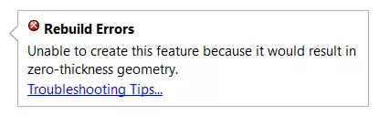 SOLIDWORKS Zero-thickness Error Message