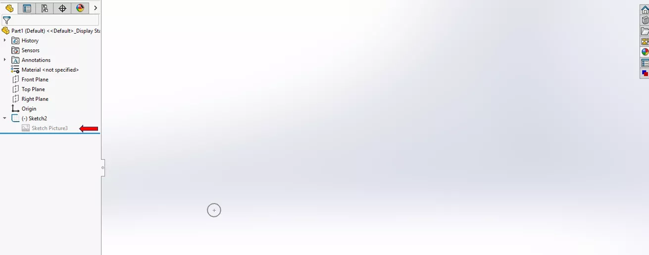 SOLIDWORKS view is zoomed to fit the image&nbsp;and&nbsp;the Scale Tool