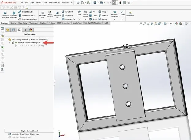 weldment configuration as welded