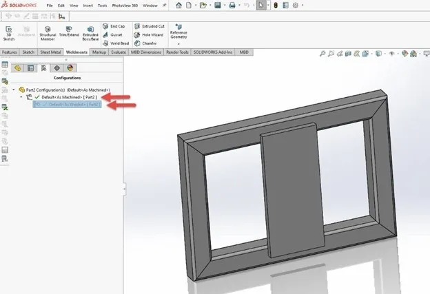 solidworks weldment configurations