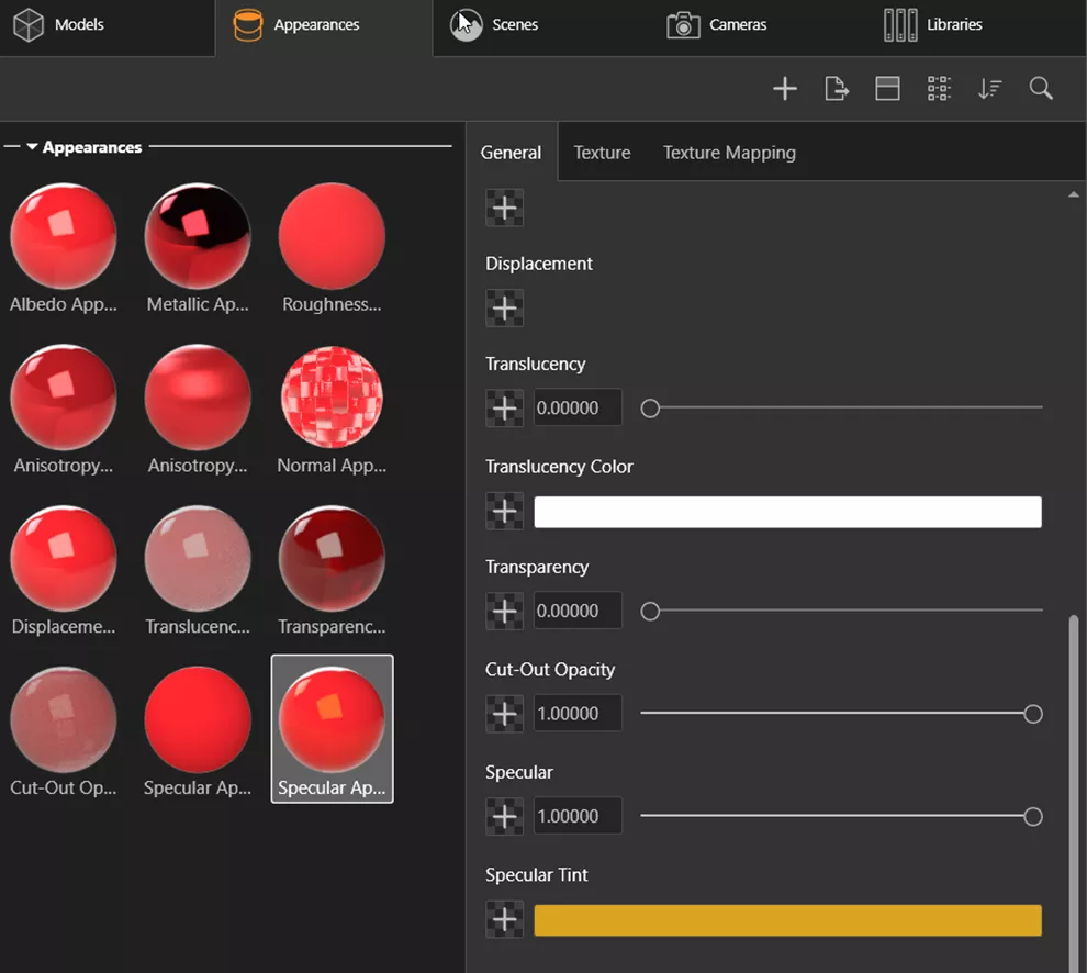 Specular Tint Appearance in SOLIDWORKS Visualize
