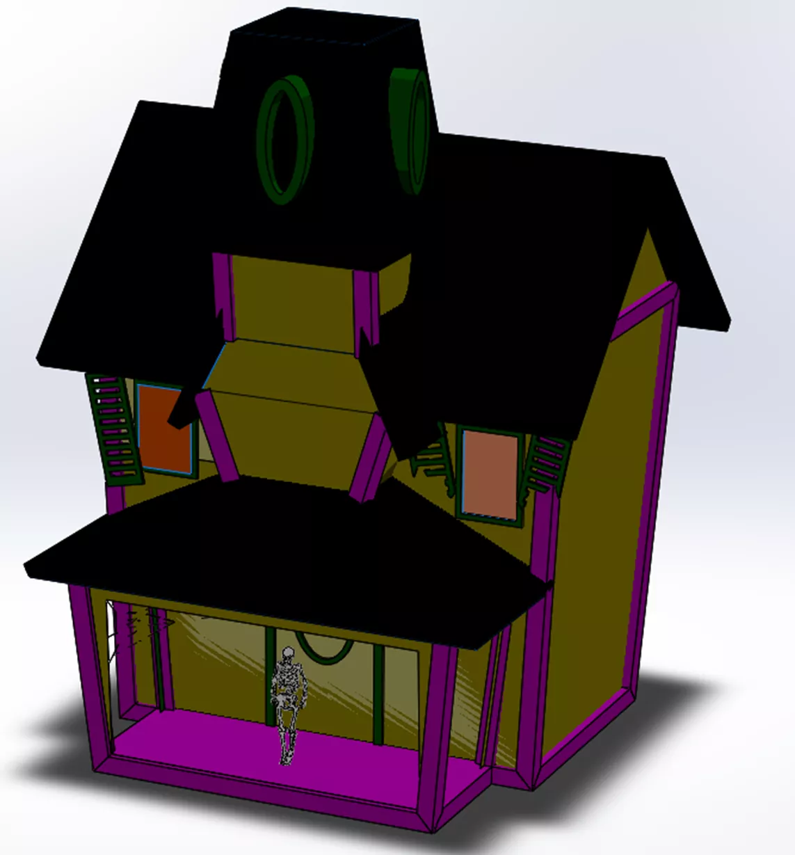 Spooky Haunted House Designed in SOLIDWORKS