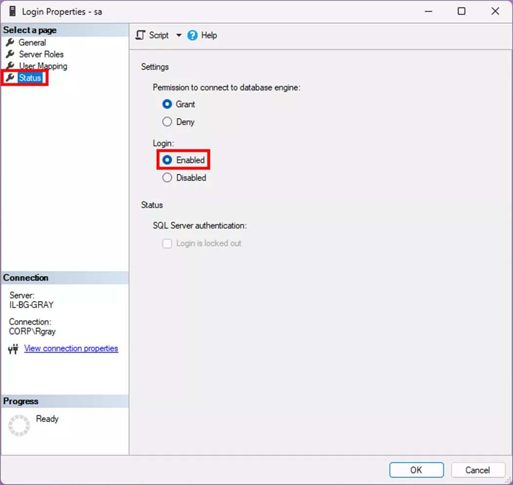 SOLIDWORKS PDM SQL Login Properties Login Enabled Option